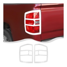 HTHE Rear Taillight Cover Tail Light Lamp Cover Bezel Rear Taillight Lamp Guard Protector Frame Trim Compatible with Silverado GMC Sierra 2014-2018 Exterior Accessories 2Pcs
