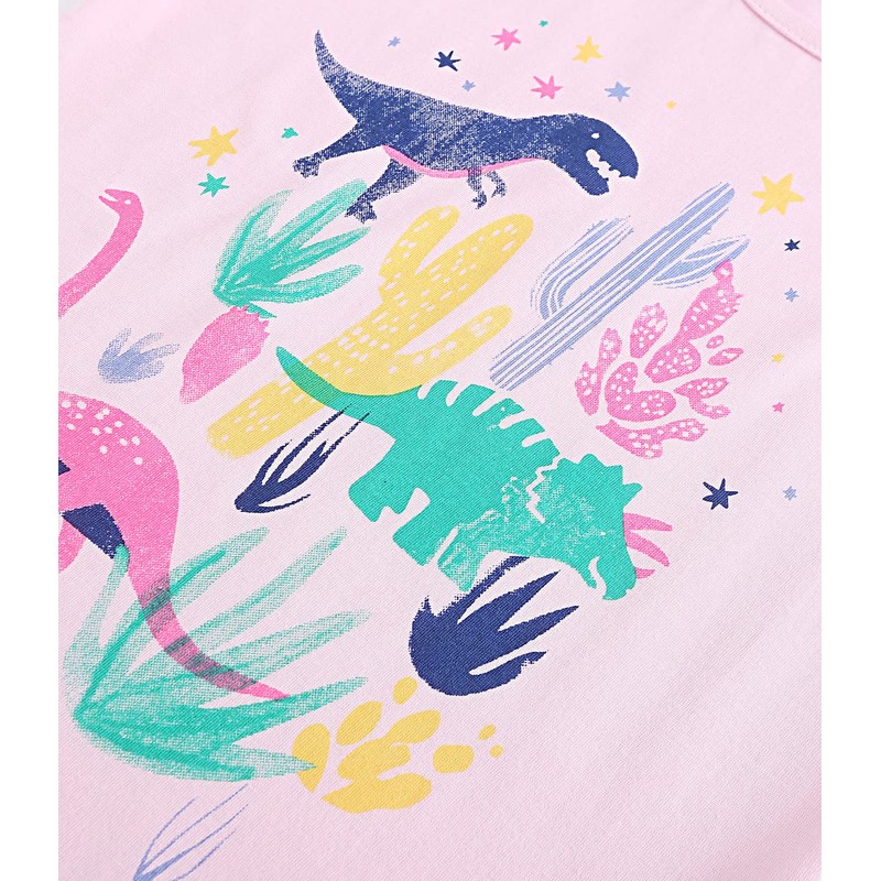 Toddler Girl's Summer Clothes Outfit,Dinosaur Cotton T-Shirt and Shorts Clothing