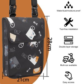 UYVPAER Children's Handlebar Bag, Children's Bicycle Bag, Removable Bicycle Bag, Handlebar, Toddler Scooter Handlebar Bag with Velcro and Press Studs, Waterproof Bicycle Bag for Boys and Girls