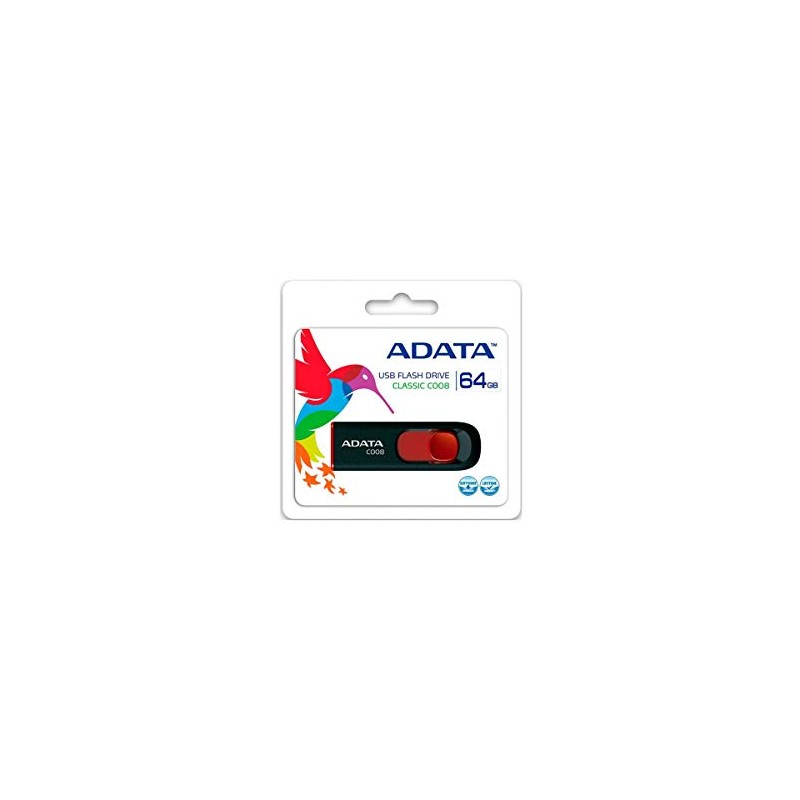ADATA 64 GB Memoria Flash USB 2.0 Deslizable Color Negro