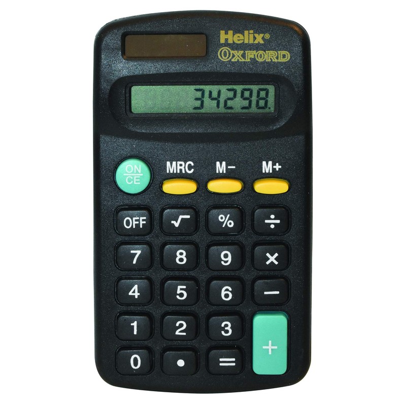 Helix Ocford Basic Calculator, Black