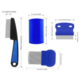 Flea Comb for Cat Dog, 4 PCS Flea Removal Lice Combs Fine Tooth Comb Grooming Set Remove Float Hair Tear Marks Tick Removal Tool