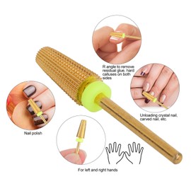 Agatige 5 in 1 Tungsten Steel Nail Drill, 2.35mm Shank Machine Drill File Grinding Head for Removing Dead Skin Grinding Polishing(#1)