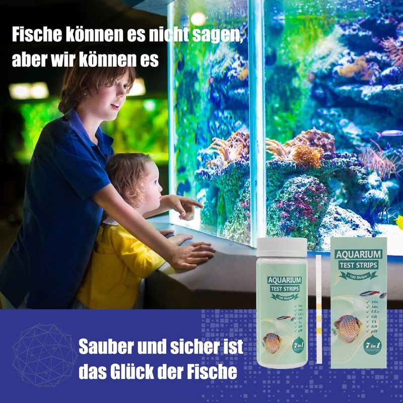 7 in 1 Aquarium Test Strips, 100 Strips Aquarium Test