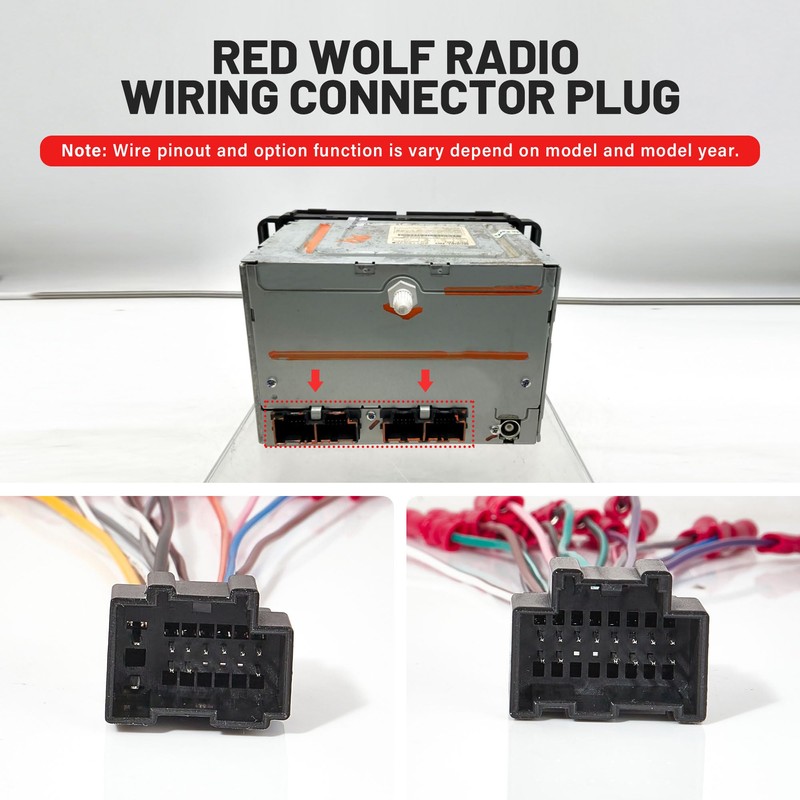 RED WOLF Car Aftermarket Radio Stereo Wiring Harness Adapter Connector