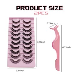 ZALHIN Lash Extension Set - High Quality Set with 3D False Eyelashes, Natural Eyelashes and Eyelash Curler - Perfect for Professional and Daily Makeup