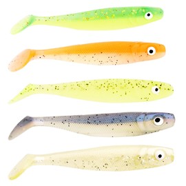 50pcs Soft Plastic Swim Bait Paddle Tail Lures Fishing Lures for Perch,Salmon,Cod