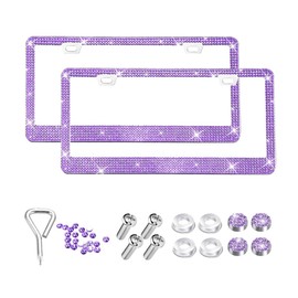2 Pack 12.2 x 6.7 Inch License Plate Frames, Purple