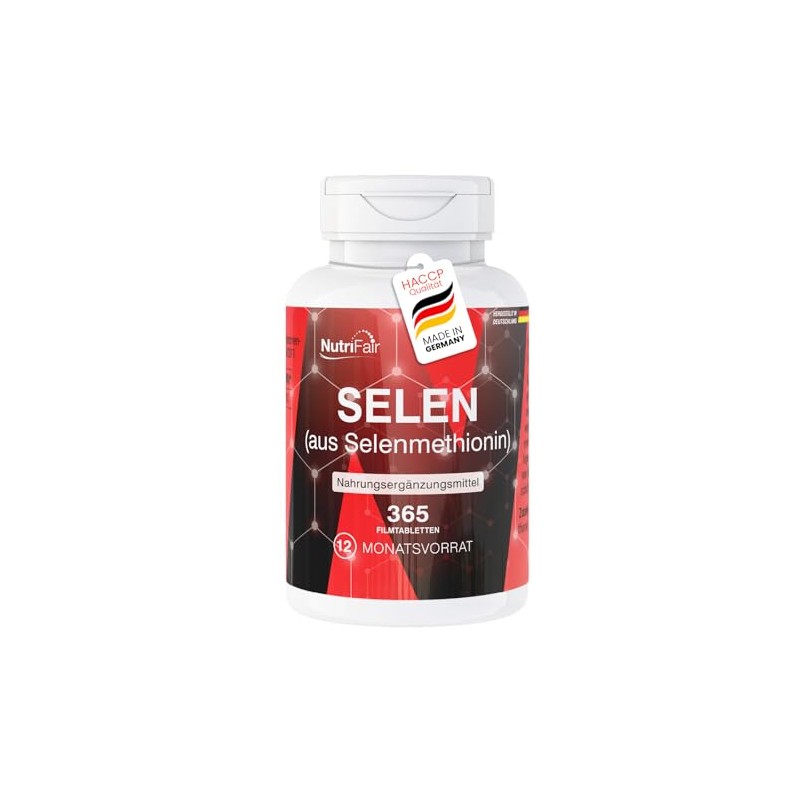 Nutrifair Selenio 200μg, 365 compresse, da selenometionina, 200μg per compressa,
