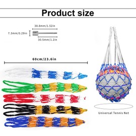 SHENGYIG Pack of 5 Ball Net, Ball Net Bag for 1 Ball, Portable Ball Bag, with 5 Inflating Needles, for Football, Basketball, Handball, Outdoor Sports