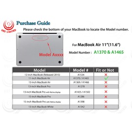 UESWILL Smooth Touch Matte Hard Shell Case Cover Compatible with MacBook Air 11 inch (Model: A1370 / A1465) + Microfibre Cleaning Cloth, Black