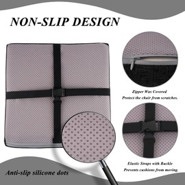 FlyGulls Square Bar Stool Cushions Non-Slip Chair Pads with Ties 2“ Thick Chair Cushions Set of 2 with Machine Washable Cover (35.5x35.5cm/14x14inch, Black)