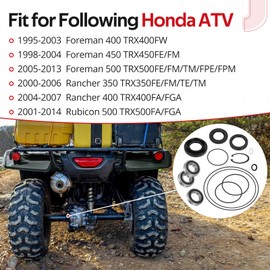 JAVIK Rear Left Axle Wheel & Brake Drum Bearing Seals Kit for Honda Rancher 350 400 Foreman 400 450 500 Rubicon 500, OEM# 91057-HA0-681 91252-HM7-003 91055-HN5-681