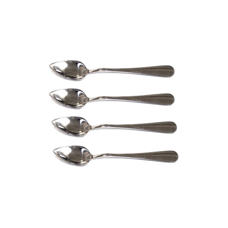 Chef Craft Set of 4 Stainless Steel Grapefruit Spoons, Serrated