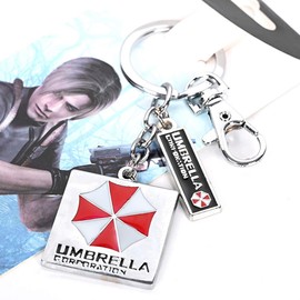 JCvCX Umbrella Corporation Logo Keychains Leon Cosplay Keychain Zinc Alloy Keychains Cute Keyring King Car Key Ring Key Tag (Red)