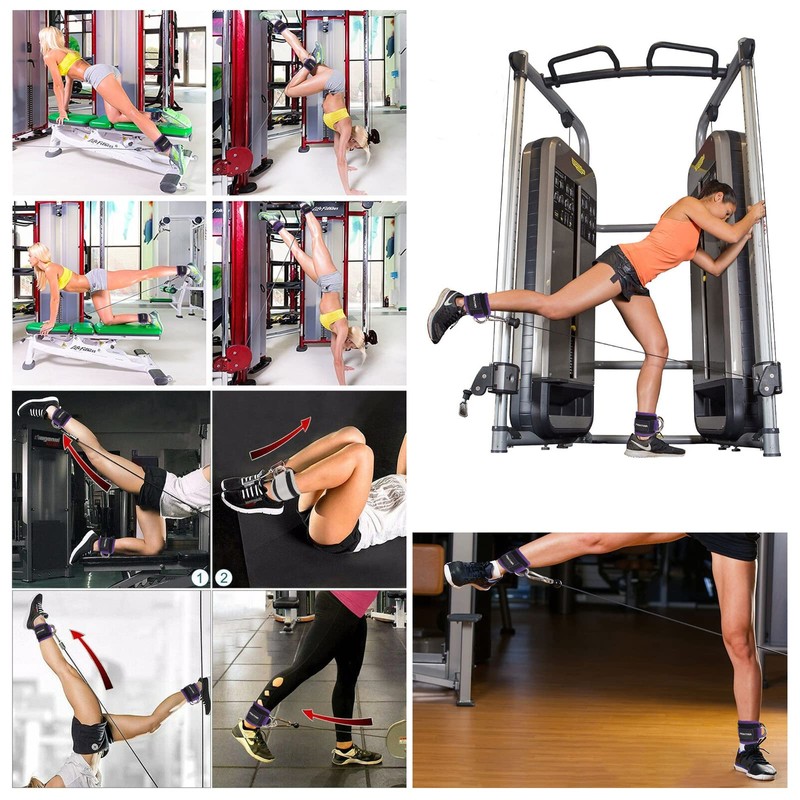 Fentar 2Pcs Adjustable Ankle Straps for Cable Machine, Comfortable Gym