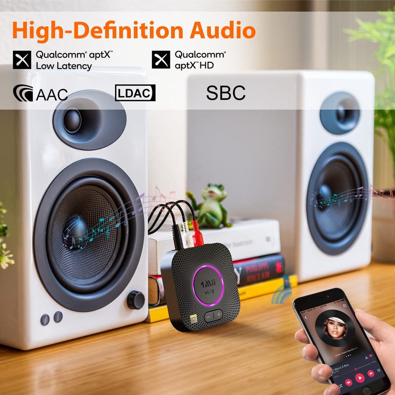 1Mii B06S+ Bluetooth 5.2 Receiver w/LDAC for Home Stereo Hi-Res