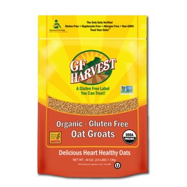 GF Harvest Gluten Free Organic Oat Groats, 2.5 Pound Bag, Pack of 2