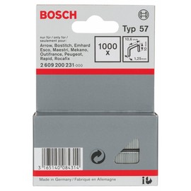 Bosch Accessories 1000 x Flat Wire Clips Type 57 (Natural Materials, Coating Fabric, 10.6 x 1.25 x 10 mm, Stapler Accessories)