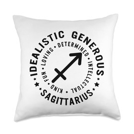 Family Goods by WhyNotWhat Co. Sagittarius Zodiac Sign Horoscope Astrology Lover for her Throw Pillow, 18x18, Multicolor
