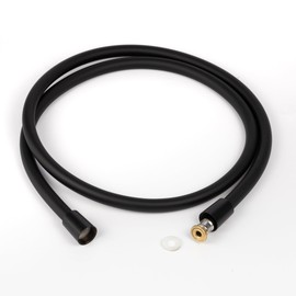 YOSSEE PVC Smooth Shower Hose 1.5M / 59 Inch with Anti-Twist Brass Connections - Universal Replacement, Flexible, Kink and Leak Proof (Black)
