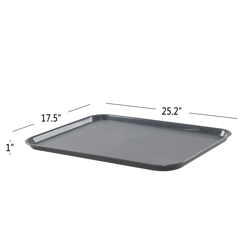 Kiddream 6-Pack Large Grey Boot Trays, Rectangular Serving Tray Shoe