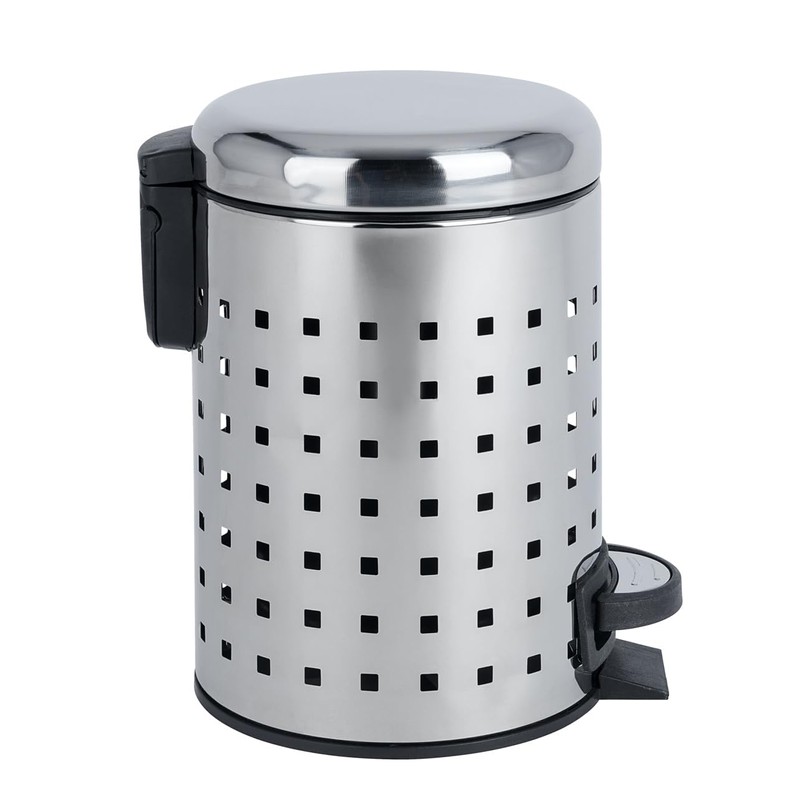 Wenko Pedal Bin "Leman" Perforated 3L in Silver