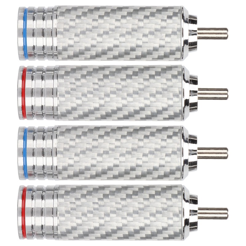 4Pcs RCA Sound Plug Chrome Plated Welding Phono RCA Male