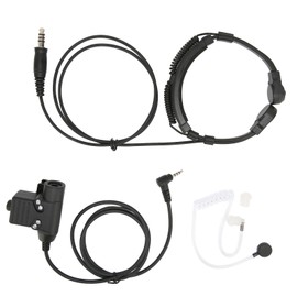7.1mm Telescopic Throat Microphone Earpiece U94 PTT Suitable for Yaese VX3R Black