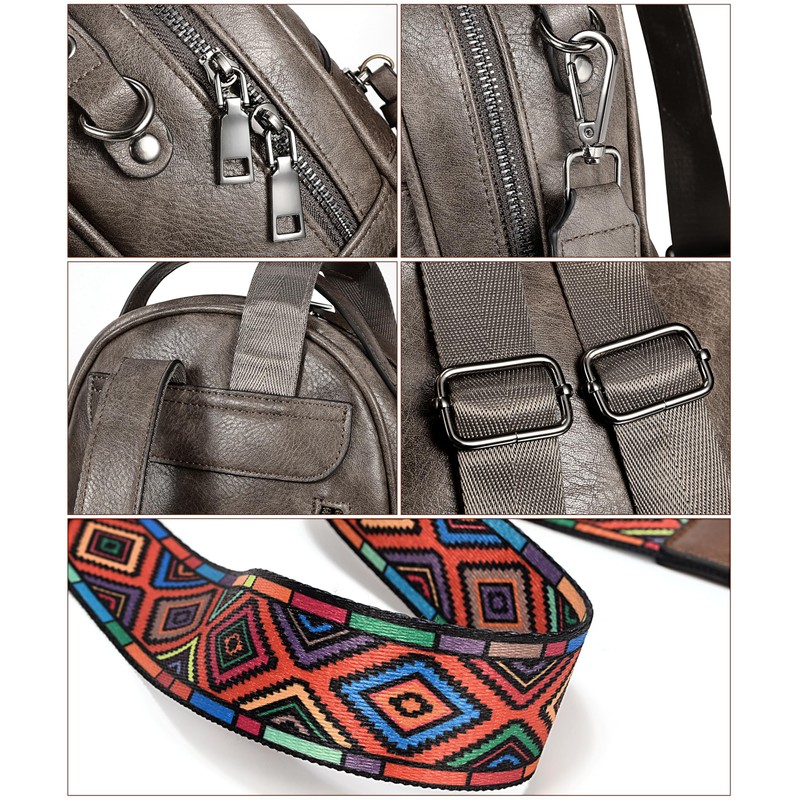 UTO Small Backpack Women's Leather Elegant 2 in 1 Shoulder