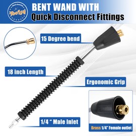 TOOLCY Pressure Washer Gun with Extension Wand, High Power Washer Gun with 3/8" Swivel Plug & M22-14mm Male Fitting, 1/4" Quick Connect Curved Wand for Car Wash, Compatible with Foam Cannon, 5000 PSI