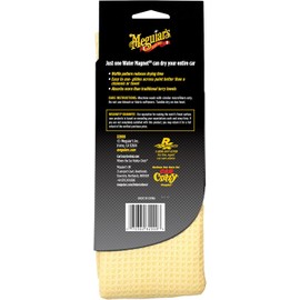 Meguiar's X2000 Toalla de Secado de Microfibra con imn de Agua, 1 Paquete, Amarillo, 22 x 30 Pulgadas