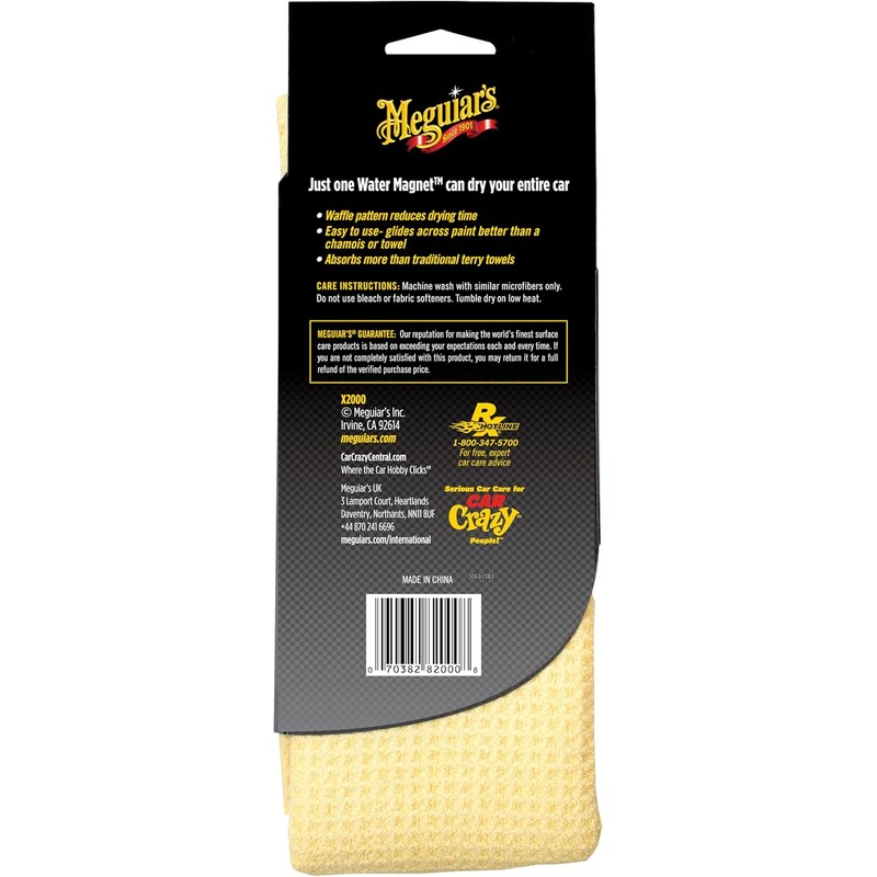 Meguiar's X2000 Toalla de Secado de Microfibra con imn de