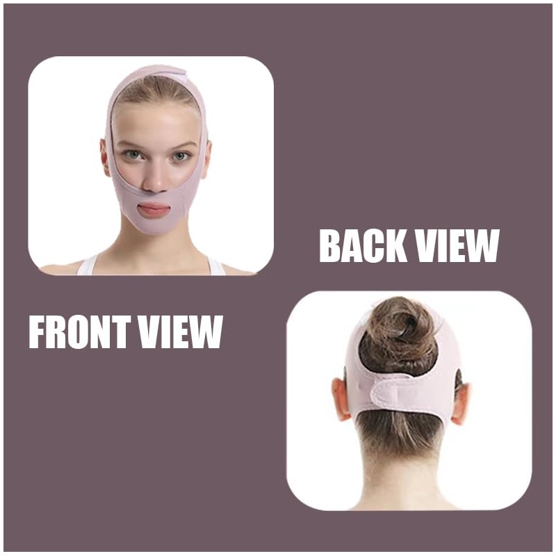 CCAIPU Facelifting Stickers, Breathable, Lightweight Ice Silk V-Face Harnesses (Purple)