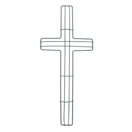 Abaodam Cross Shaped Metal Wire Wreath Frame Form DIY Floral Wreath for Easter Christmas Holiday Religious Church Themed