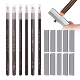 ATOMUS 6pcs Eyebrows Pencil Set Waterproof Eyebrow Tattoo Microblading Pencils Kit Peel-off Brow Pencil Brown Light Brown Dark Brown 3Colors Brow Pencil Set For Marking