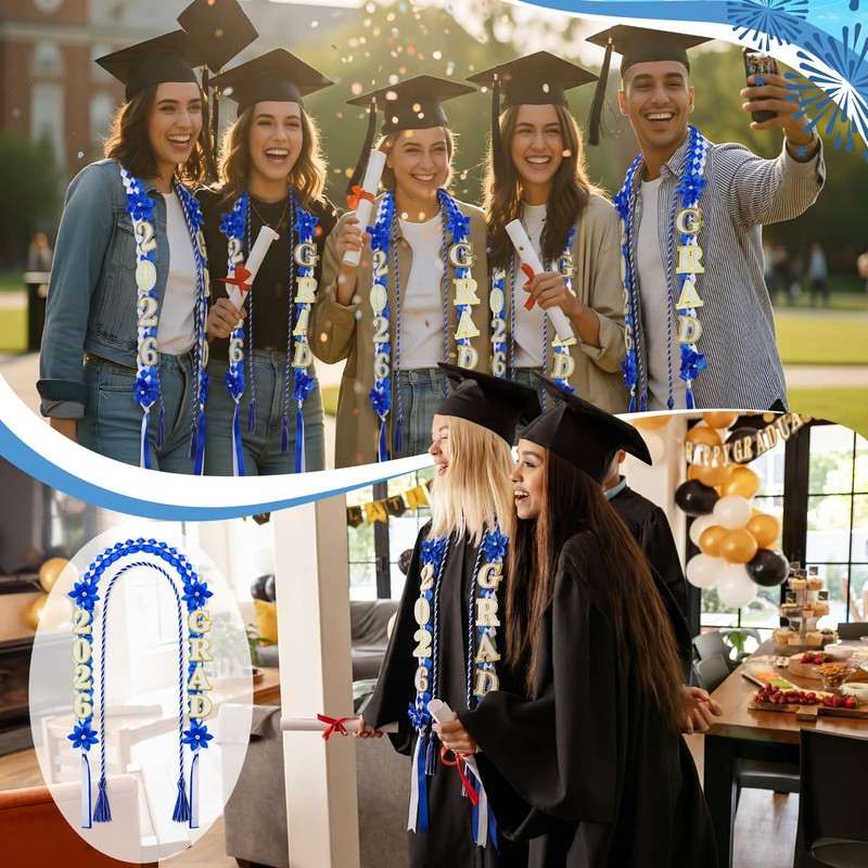 Dingion 2 Pcs 47 Inch Graduation Lei Necklace 2026 Ribbon
