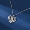 YAUFUZE I Love You Forever Heart Platinum Plated Necklace, White