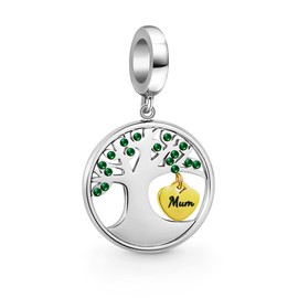 PHOCKSIN Mum Charm Family Tree of Life Bead Charms for Bracelets Christmas Birthday Mum Gifts Jewellery