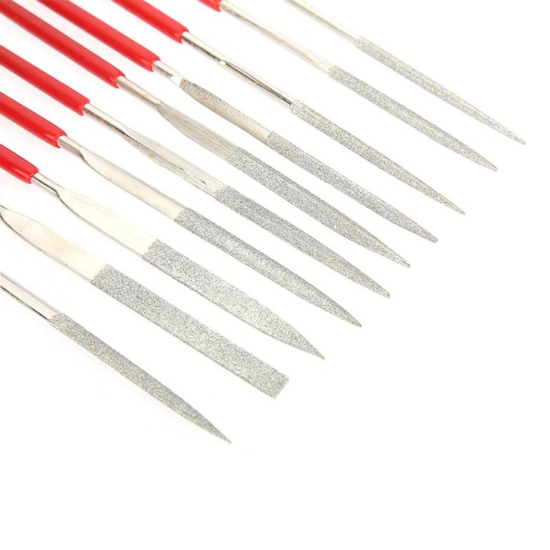 Mesee Mini Diamond Files Set, 10 Pieces Titanium-Coated Diamond Needle