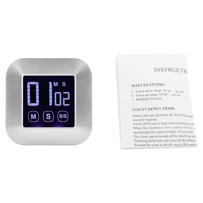 Nikou Touch Screen Kitchen Timer Digital Timer with Large LED