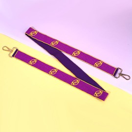 NVENF Beaded Football Purse Strap Replacement Game Dag Bag Straps Wide Crossbody Stadium Bag Strap Football Accessories Gifts (Purple Yellow)