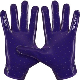 Grip Boost Football Gloves Solid Stealth 6.0 Boost Plus Men's Receiver Gloves - Adult Sizes (Solid Purple, Small)