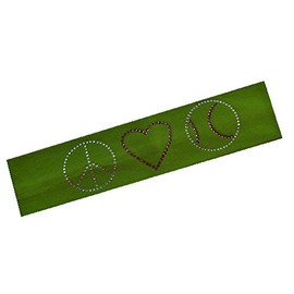 Peace Love Softball Rhinestone Stretch Headband (Lime Green)