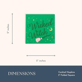Bonjour Fête Good & Wicked Witch - Servilletas de papel pequeñas de 3 capas de Halloween | Decoración de mesa de fiesta premium | Decoraciones de Hall