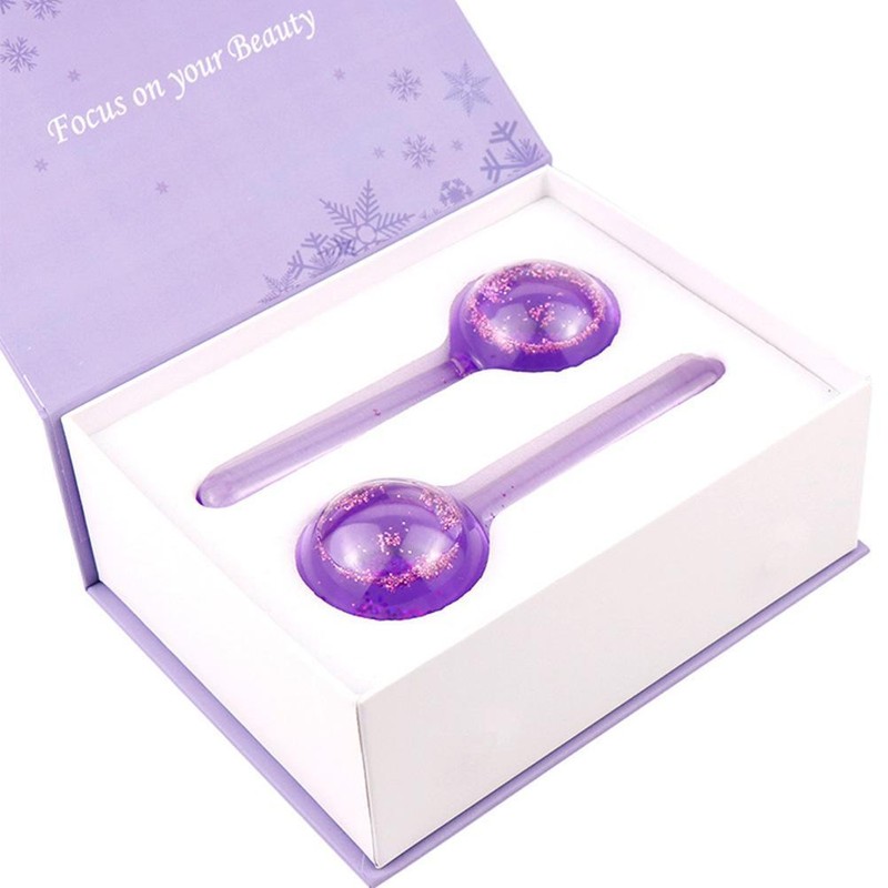 2Pcs Ice Facial Rollers Crystal Ball Refreshing Beauty Massager Roller