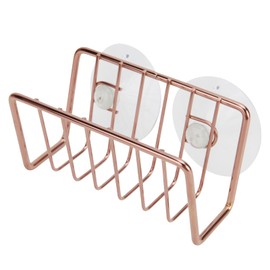Blueden Soap Sponge Holder for Kitchen Sink Shower, No Drilling. Rustproof Stainless Steel, Wall Mounted Soap Holder Soap Tray Bar Holder with Suction Cups for Bathroom & Kitchen. Rose Gold.
