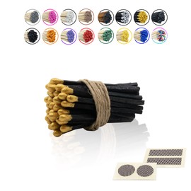 2” Inch Long Wooden Refill Matchsticks with Strike Stickers - Safety Matches Wholesale Bulk Loose by Chandler Studio (Gold, 200 Pieces)