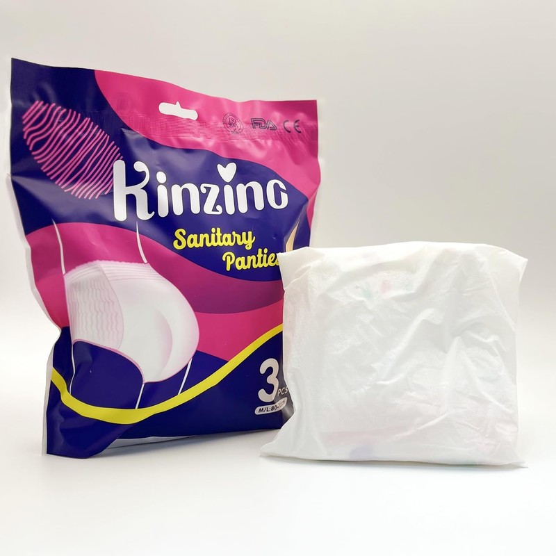 Kinzino Disposable Period Underwear for Women Overnight Cotton Period Panties