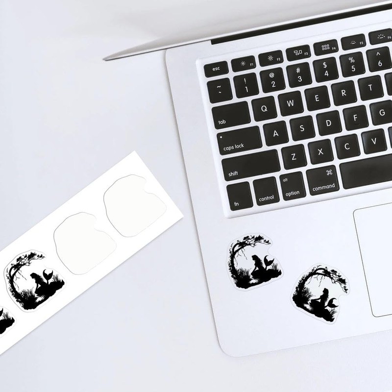 4 x Small 50mm 'Mermaid Silhouette with Tree' Transparent/Clear Sticker